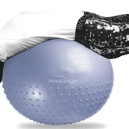 М'яч для фітнесу (фітбол) напівмасажний PowerPlay 4003 Ø75 cm Gymball Sky Blue + помпа (PP_4003_75_Sky_Blue) - мініатюра 3
