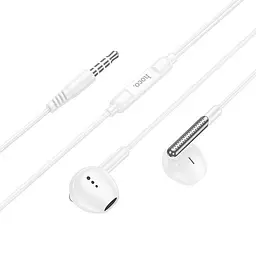 Дротові навушники Hoco M123 Glory універсальні earphones with microphone, 3.5mm, 1.2m, white - мініатюра 2