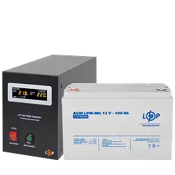 Комплект резервного живлення LP (LogicPower) ДБЖ + мультигелева батарея (UPS B1000 + АКБ MG 1280W)