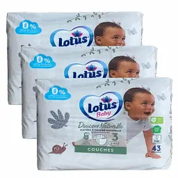 Дитячі підгузники Lotus Baby розмір 3 (5-9 кг), 129 шт