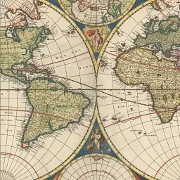 Інтер'єрна картина Стародавня карта Землі 1658, Earth Ancient Map, інтер'єрний декор, 60×75 см (id3038) - мініатюра 4