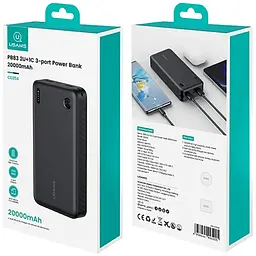 Powerbank USAMS PB83 2xUSB-A 1xUSB-C 20000mAh Чорний (6958444995205) - мініатюра 2