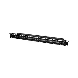 Патч-панель 24 порти Keystone NVC-P-16/24 19" 1U неекранована, з заднім організатором кабелю (73-00147) - мініатюра 1