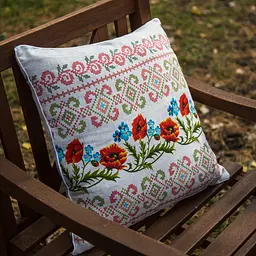 Скатертина Ecotton 150х200 см натуральна бавовняна Маки Український етно-стиль сірий (24939) - мініатюра 6