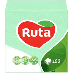 Серветки столові Ruta 1 шар зелені 24 х 24 см 100 шт. (4820023740518)