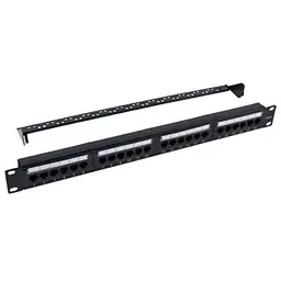 Патч-панель 19" 24xRJ-45 UTP Cat.6, 1U, with organizer Kingda (KD-PP07-UTP-C6-24P)