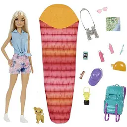 Набор Barbie Кемпинг на природе з червоним спальним мішком (HDF73) - мініатюра 2