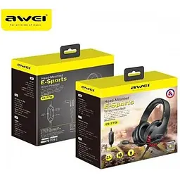 Ігрові навушники Awei ES-770i Gaming Earphone повнорозмірні з підсвічуванням LED - мініатюра 4