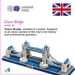 3D пазл Tower Bridge на 67 деталей для дітей і дорослих - мініатюра 6