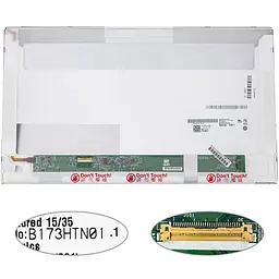 Матриця 17.3 B173HTN01.1 1920х1080, 30pin, LED NORMAL, матова, роз'єм ліворуч знизу для ноутбука