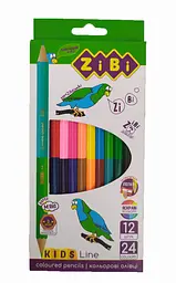 Олівці кольорові двосторонні Kids Line, 24 кольори (12 шт.) zb.2463