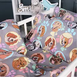 Комплект дитячої постільної білизни MirSon Бязь Kids Time 17-0661 Happy Dogs 143 x 210 см різнобарвний (2200010090949) - мініатюра 2