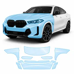 Антигравійна захисна бронеплівка за лекалами для BMW X6 G06 facelift 2023- передня частина авто (капот бампер фари крила)