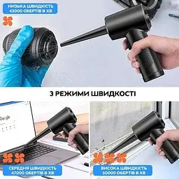 Акумуляторний ручний компресор Air Duster для продування від пилу (50000 об/хв) - мініатюра 2