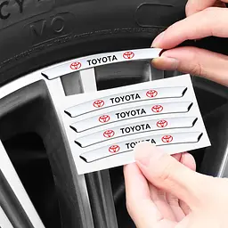 Емблема обода колеса Toyota 4 шт Алюміній наклейка на диски на скотчі - мініатюра 2
