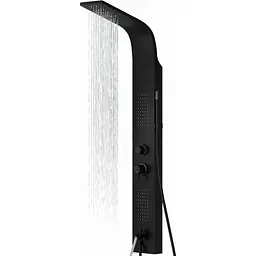 Душова панель Corsan Alto black LED з виливом та термостатом A017TBLLEDW, Чорний матовий