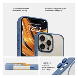 Чехол для Apple iPhone 15 Pro Max, Uniq MagCase, голубой, противоударный, панель-накладка с MagSafe, ударопрочный TPU+PC, с магнитом MagSafe, поддержка полноценной беспроводной зарядки, ArmorStandart (ARM75332) - мініатюра 3