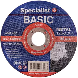 Диск абразивний відрізний Specialist+ Basic по металу 125x1x22 мм (250-41210)