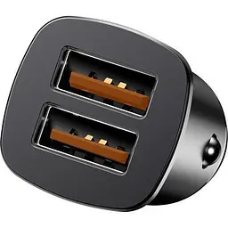 Автомобільний зарядний пристрій Baseus Square Metal QC3.0 double USB 5A 30W Black (CCALL-DS01) [59111] - мініатюра 3