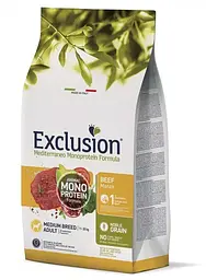 Сухий корм Exclusion Adult Beef Medium Breed для дорослих собак середніх порід із яловичиною 12 кг