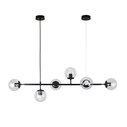 Люстра в сучасному стилі з круглими плафонами Levistella 7529802-6 BK+CL