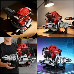 Конструктор двигун Volkswagen Beetle Boxer конструктор двигуна внутрішнього згорання STEM мотор для  дітей і дорослих, 868 деталей - мініатюра 9