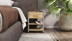 Тумба універсальна Ferrum-decor Вів'єн 1/2 50x41x40 сірий ДСП Дуб Артізан 16мм (FRD-104135) - мініатюра 4