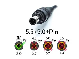Блок живлення для Samsung N110, N120, N130, N150, N310, NC-10 (19V 2.1A 40W (5.5x3.0+Pin)) - мініатюра 2