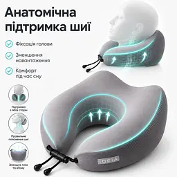 Подушка дорожня ортопедична з кейсом Idea Travel Premium ефектом пам'яті 27х26х17 см (8-36364) - мініатюра 4