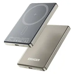 Універсальна мобільна батарея Essager Cross-Border 5000mAh 20W Magsafe/PD/QC3.0 Сірий (EDY5K-YJ0A-Z) - мініатюра 3