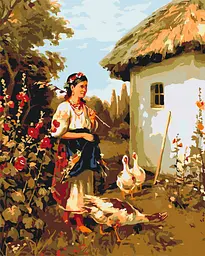 Картина за номерами Українське село ℗ 40*50 см Орігамі LW 3161