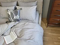 Комплект постільної білизни Washed Cotton з вареної бавовни світло-сірий Ash Gray - мініатюра 2