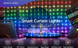 Світлодіодна Smart LED Гірлянда штора 3х3 метри 200 Led Lights, WiFi+Bluetooth, IP44 - мініатюра 4