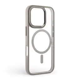 Чехол Apple iPhone 16 Pro, Unit MagSafe, серый, прозрачный, магсейф, ударопрочный, магнитный, панель-накладка с поддержкой MagSafe, с поддержкой беспроводной зарядки, TPU+PC, защита всего корпуса, ударопрочный, ArmorStandart (ARM78710) - мініатюра 2