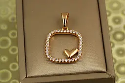 Кулон Xuping Jewelry прямокутник з серцем праворуч 2,2 см золотистий