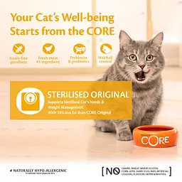 Сухий корм для стерилізованих котів Wellness CORE Sterilised Original з куркою та індичкою, 4 кг - мініатюра 2
