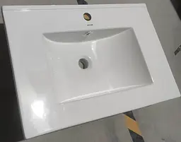 Умивальник меблевий Mixxus Premium Cubic-1502 710x460x170 мм з отвором під змішувач і переливом MP6496, Білий - мініатюра 5