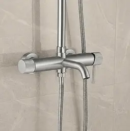 Душова система з виливом Rea Lungo Stripe nickel brushed REA-P9491 - мініатюра 5