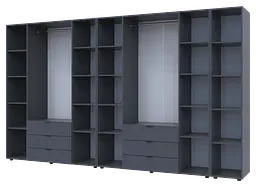 Комплект Doros Гелар з Етажеркою Графіт 4+4 ДСП 348.2х49.5х203.4 (42005065) - мініатюра 4