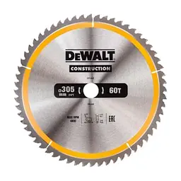Диск пиляльний DeWALT СONSTRUCTION ,305 х 30 мм, 60 z, АТВ, 5 град (DT1960)
