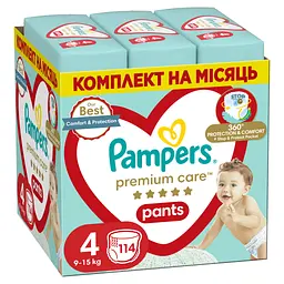 Підгузки Pampers Premium Care Pants Maxi Трусики розмір 4 (9-15 кг) 114 шт. (8006540490938)