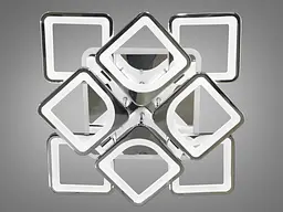 Стельова LED-люстра Diasha S8060/4+4HR 3color з пультом і димером, хром, 130W, 7150 lm, квадратні акрилові плафони 49×49 см - мініатюра 4