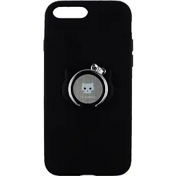 Чохол-накладка Shengo Soft-touch holder TPU Case iPhone 8 Plus Black - мініатюра 2