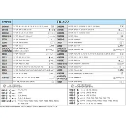 Набір інструментів Hans 1/4, 3/8, 1/2, 177 предметів (TK-177V) - мініатюра 11