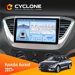 Штатна магнітола Hyundai Accent 2017+ Cyclone C9-012 4x64, DSP, 4G Cyclone (НФ-00007859)
