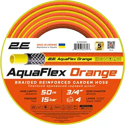 Шланг садовий AquaFlex Orange 3/4" 50м 4 шари 20бар -10…+60°C 2E sad0001794 - мініатюра 2