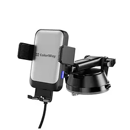 Універсальний автотримач ColorWay AutoSense Car Wireless Charger 2 (Dashboard+Air Vent) 15W (CW-CHAW040Q-BK) - мініатюра 5