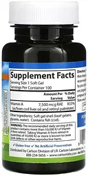 Вітаміни та мінерали Carlson Labs Vitamin A 25000 IU, 100 капсул - мініатюра 2