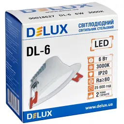 Світильник Delux DL-6 3000К 6Вт 480лм 230В D100мм (90018627) - мініатюра 2