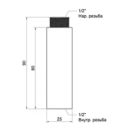 Подовжувач SD Plus 80x1/2" хром SD1301580 - мініатюра 2